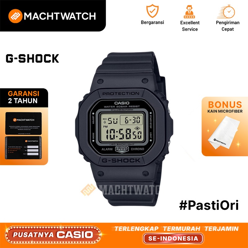 Jam Tangan Wanita Casio G-Shock GMD-S5600BA-1DR GMD-S5600BA GMDS5600BA Monotone Series Black Digital