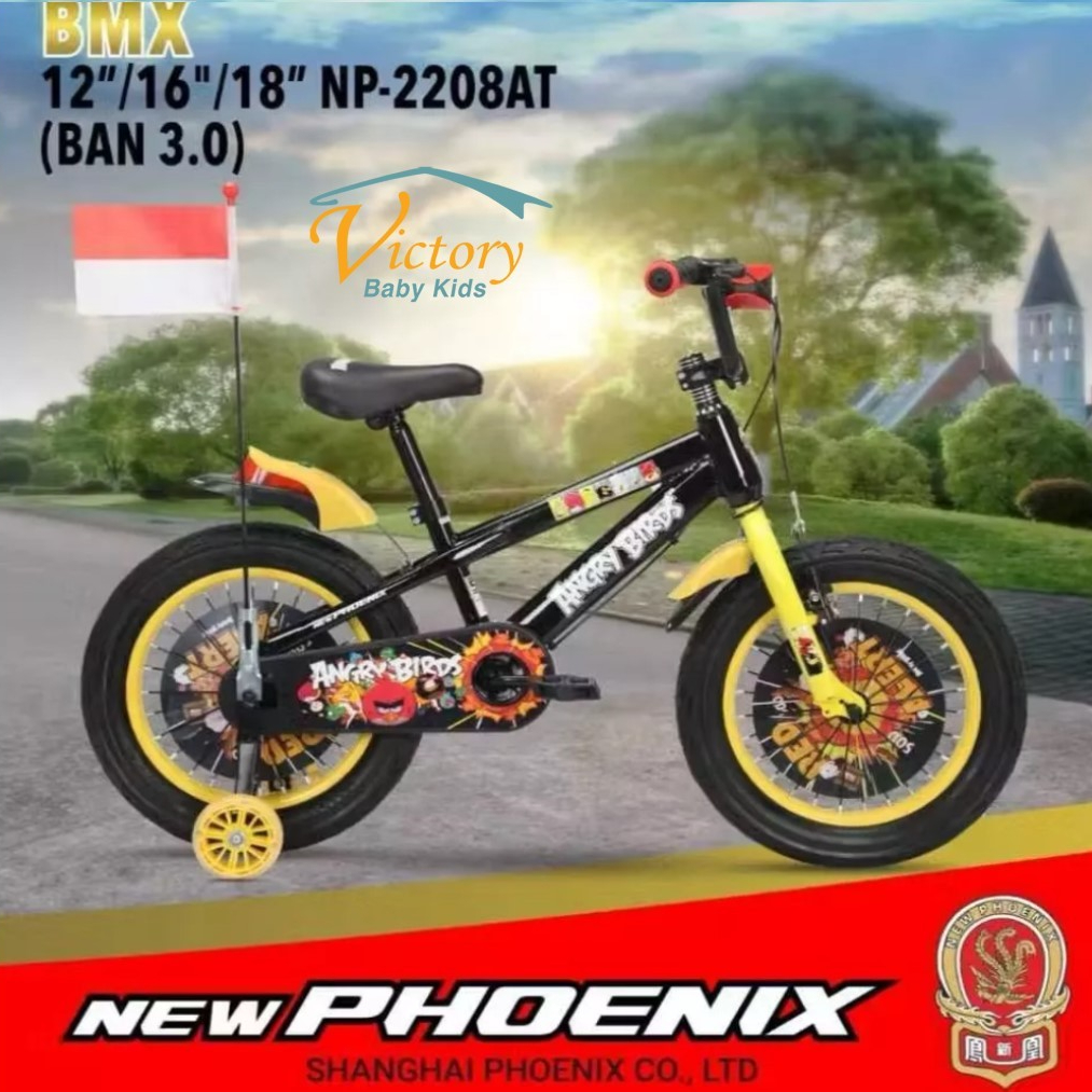 Sepeda Anak Laki Laki NEW Phoenix BMX NP-2208 Angry Bird 12 inch