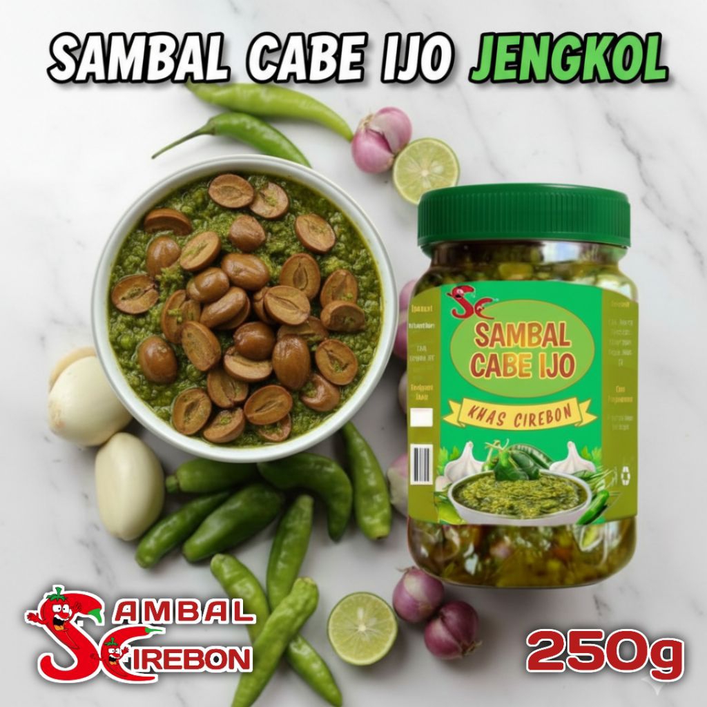 

SAMBAL JENGKOL CABE IJO yang dibuat dari cabai hijau pilihan, bawang, dan bumbu rempah tradisional. Diolah secara homemade, tanpa bahan pengawet, sehingga rasa alami dan segarnya tetap terjaga.