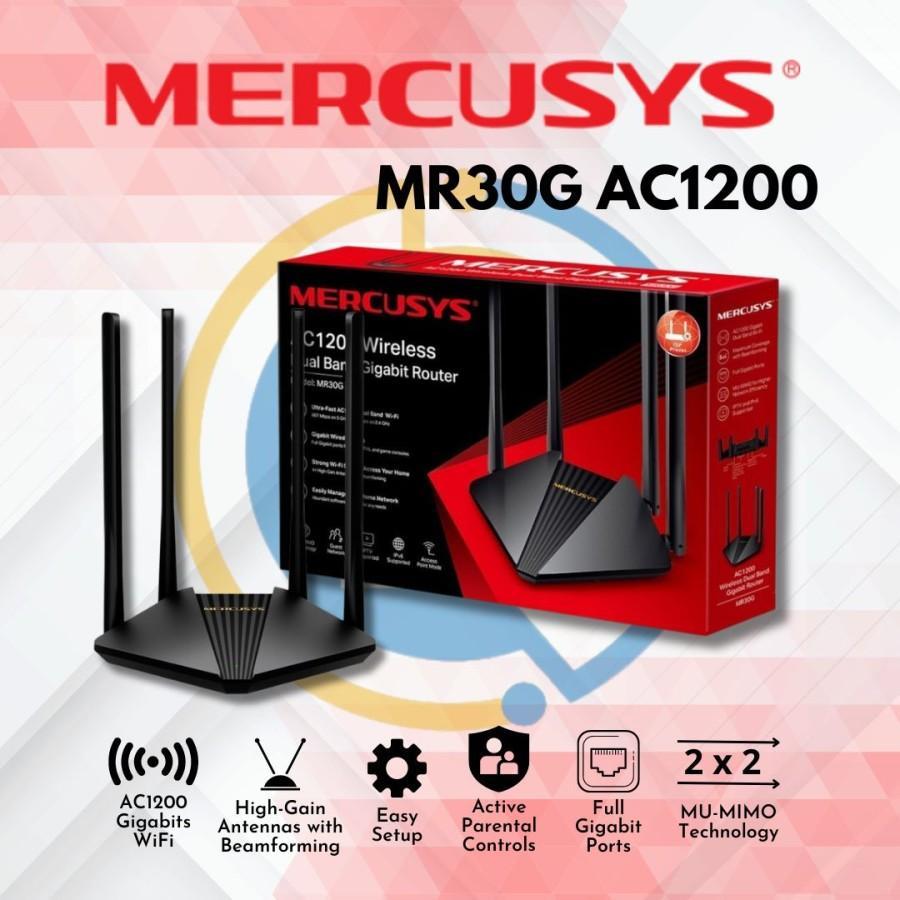 Mercusys MR30G AC1200 Wifi Wireless Dual Band Gigabit Router