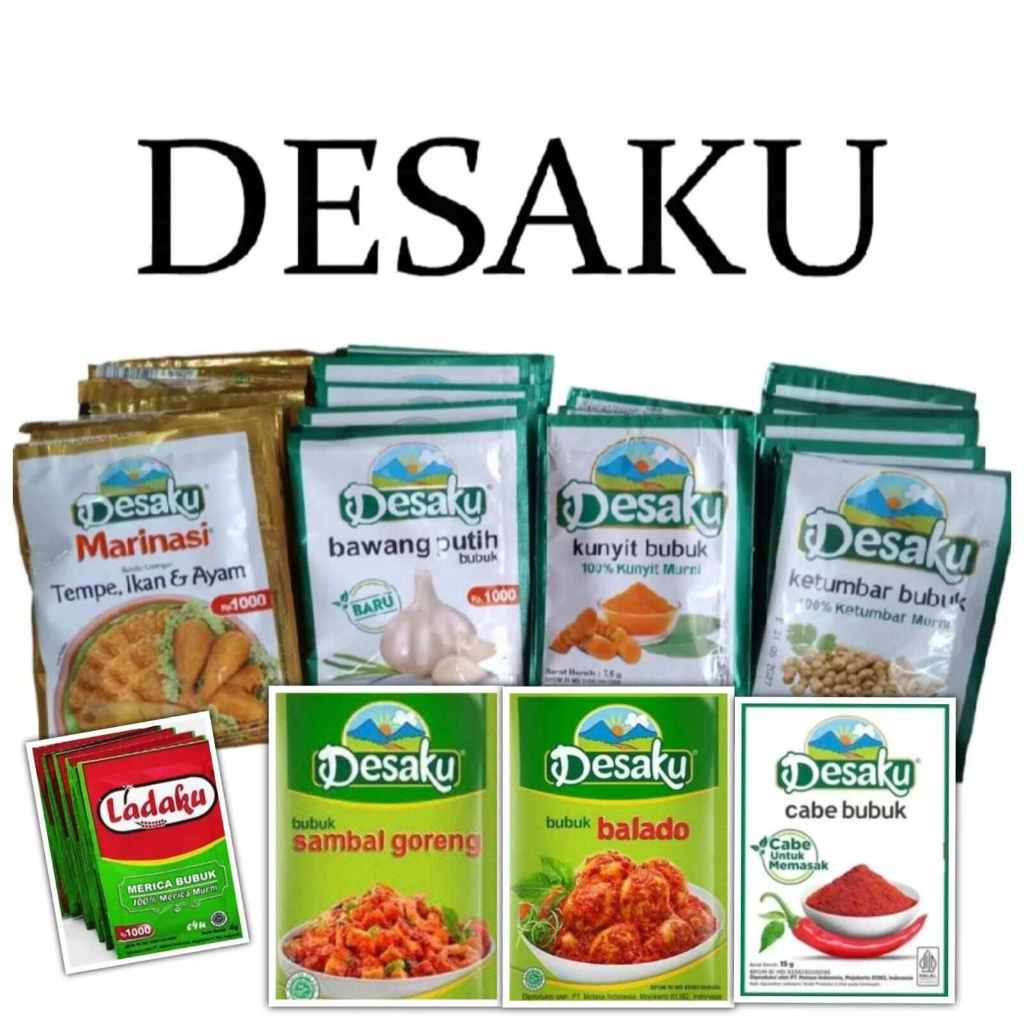 

Desaku Bumbu Masak Instan Kunyit / Bawang Putih / Marinasi / Sambal Goreng / Kari / Balado / Opor / Cabe Bubuk / Gulai / Ketumbar 20g 150g
