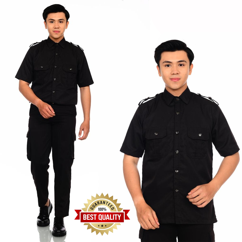 Setelan Satpam Safari Original  pendek Hitam  coklat tua Adem Lembut