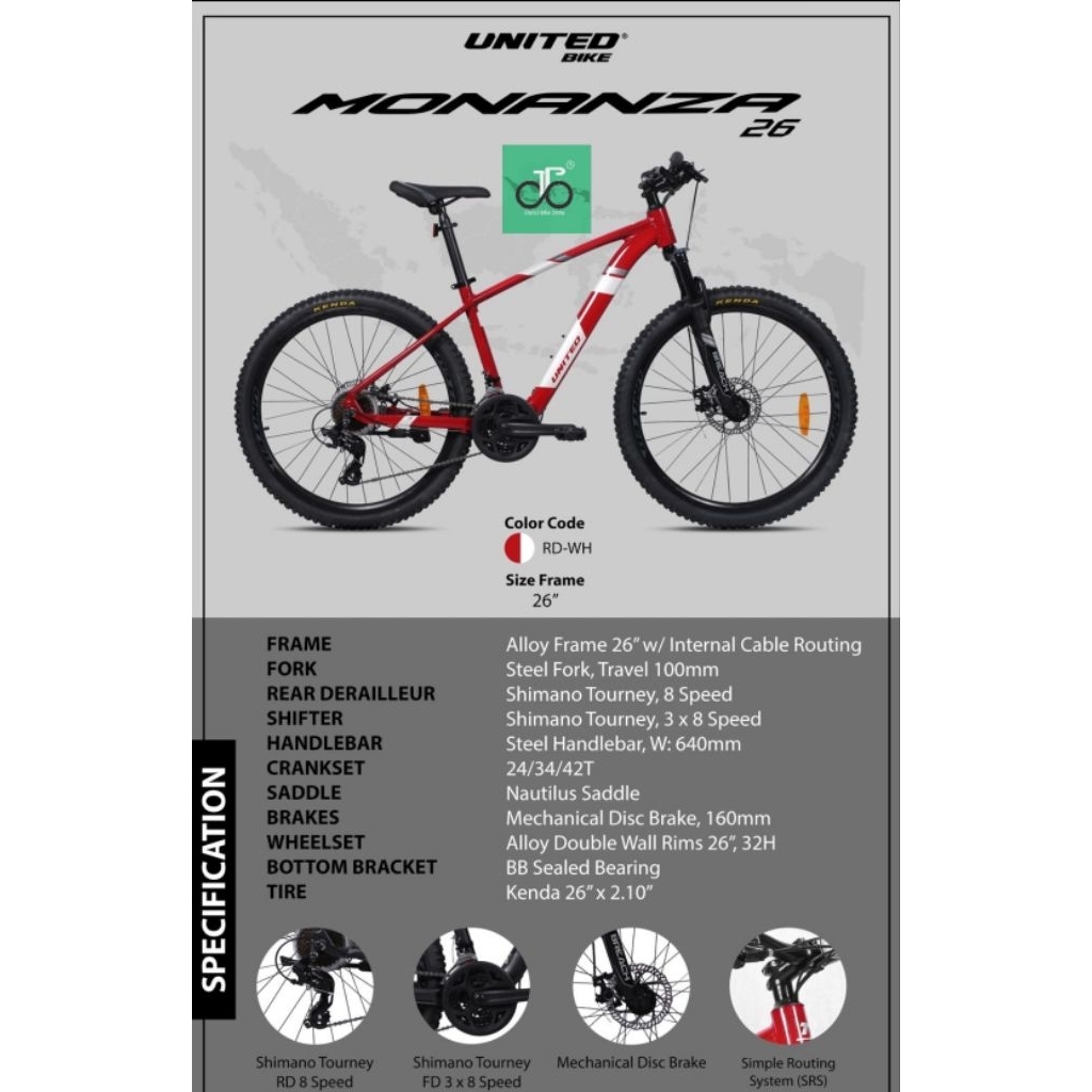 Sepeda MTB 26" United Monanza 26 Alloy NEW 2025