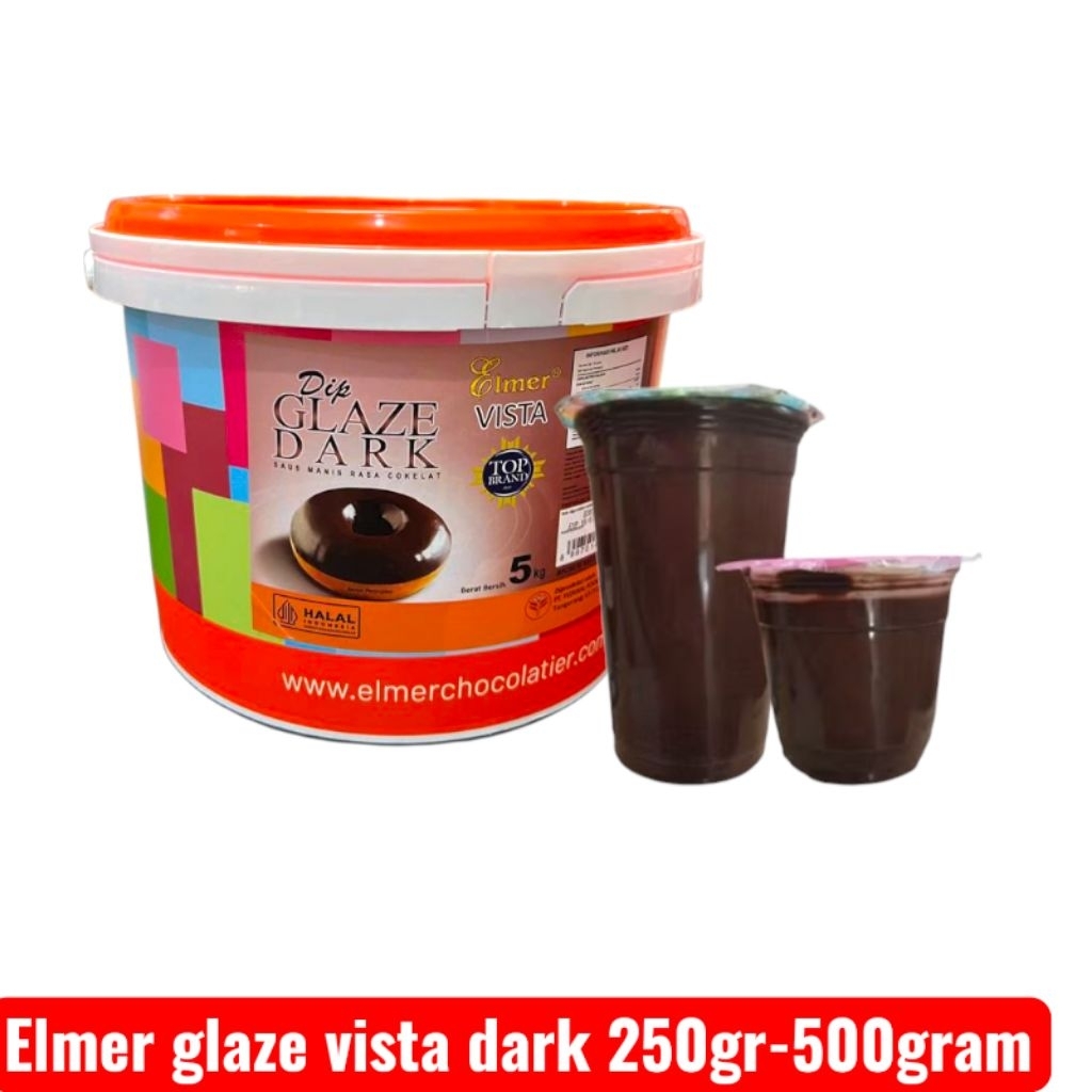 elmer glaze vista dark coklat 250gram-500gram