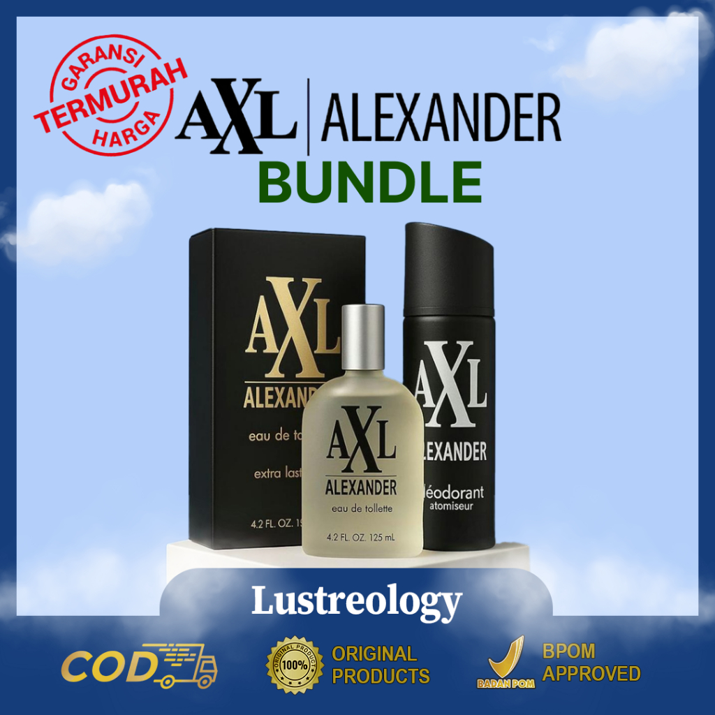AXL Alexander Parfum Hitam EDT 125ml + AXL Deodorant Hitam 150ml Paket Bundling