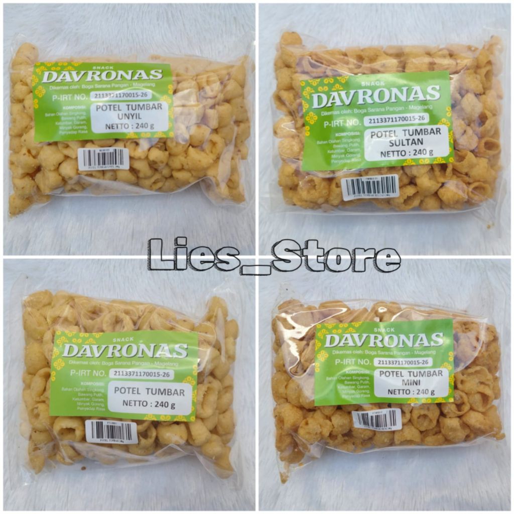 

POTEL TUMBAR, UNYIL, SULTAN & MINI 240gr DAVRONAS / Camilan & Oleh Oleh Khas Magelang Jogja Solo
