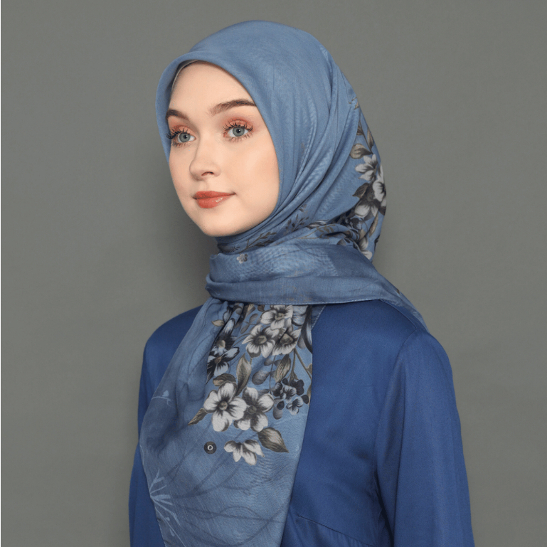 Hijab Voal - Premium Scarf - Miss Color - Motif AZRA Series - Segi empat 120x120
