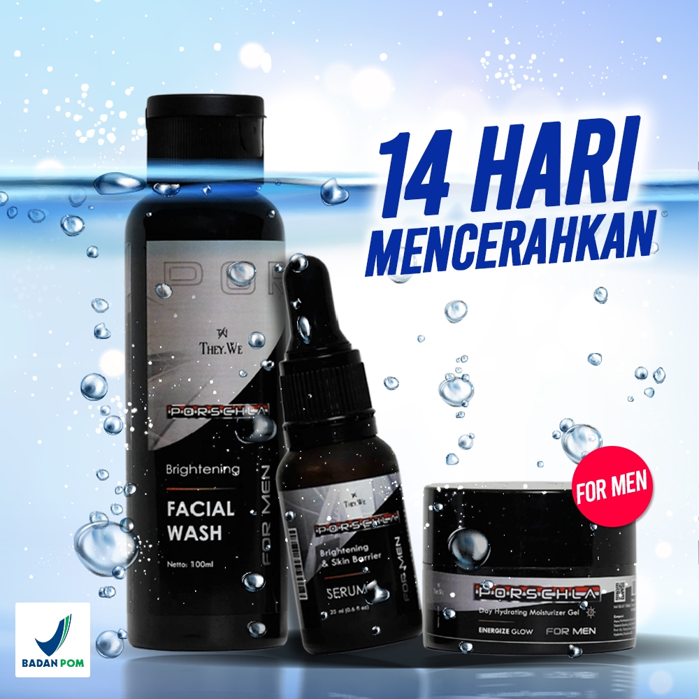 PORSCHLA - Skincare Pria BPOM Cerah Bersih Glowing || Paket Porschla Skincare Pria BPOM Glowing