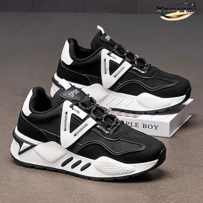 XINBAINIU Sepatu Sneakers Pria Sport Olahraga Anti Licin Tinggi 5/10cm