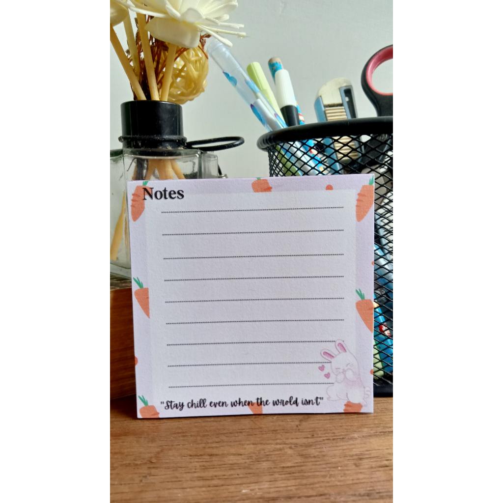 

Memo Pad Non-Sticky Note Lucu, Aesthetic Cute Animal Series: Kelinci 8 cm x 8 cm