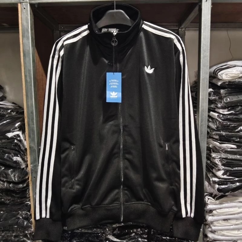 Jaket Tracktop Adidas Firebird Black White Full Tag&Lebel