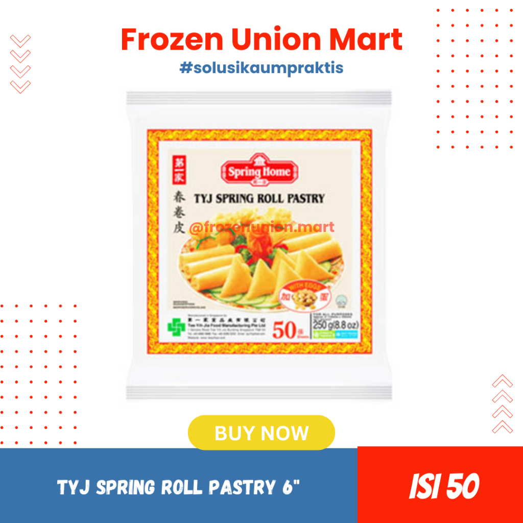 

TJY Spring Roll Skin Pastry 6 inch isi 50 - 400g Kulit Lumpia Premium