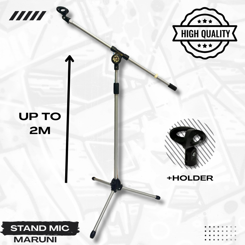 Stand Mic panjang -Silver-  [Maruni]