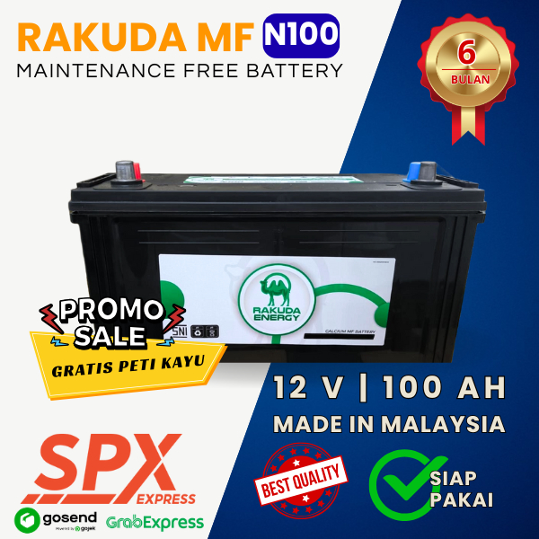 AKI KERING RAKUDA N100 12V 100Ah Taft Rhino Rino Dutro Truck Truk (MALAYSIA QUALITY)