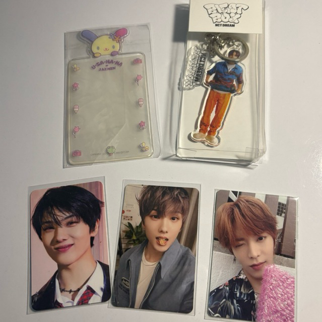 photocard sleeve sanrio usahana jaemin keyring beatbox haechan photocard jisung yuta