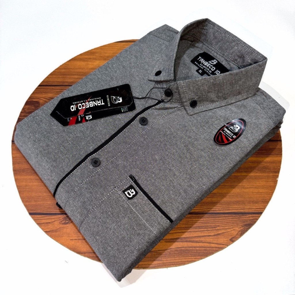 kemeja list lengan pendek pria original BECCO_ID dewasa atsan kemeja kantor polos nyaman M L XL