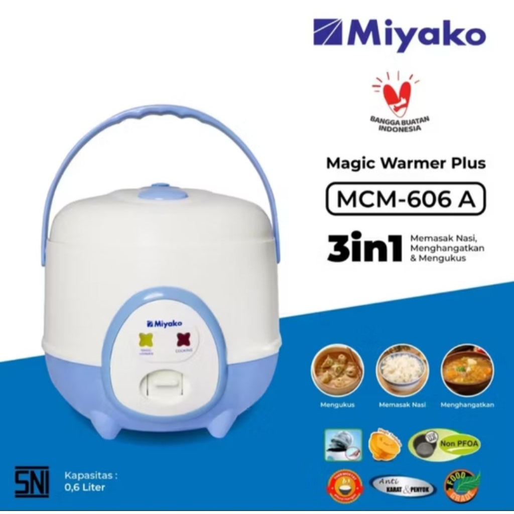 MAGIC COM MIYAKO 606 A/606 B / PENANAK NASI MIYAKO 606 A/ 606 B / RICECOOKER MIYAKO 606 A/606B