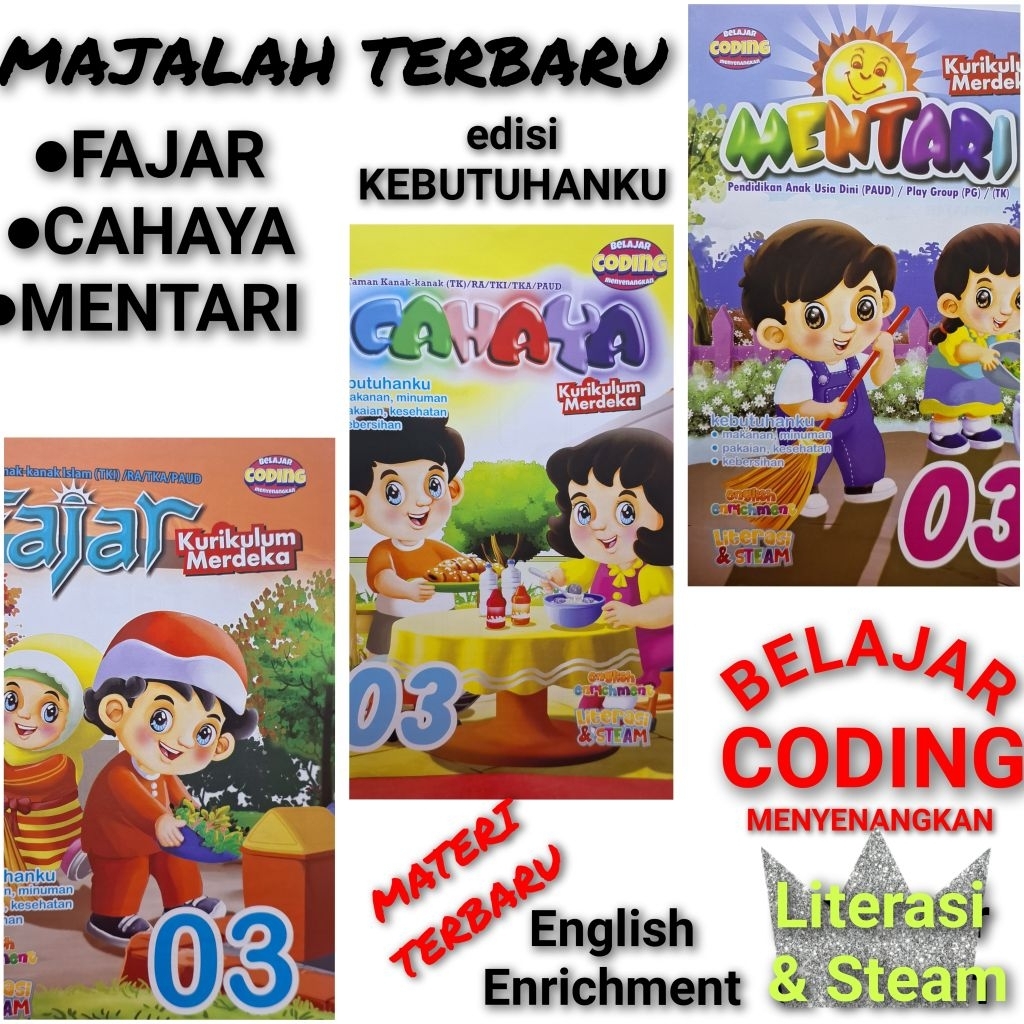 MAJALAH FAJAR/CAHAYA/MENTARI TERBARU untuk TK/PAUD