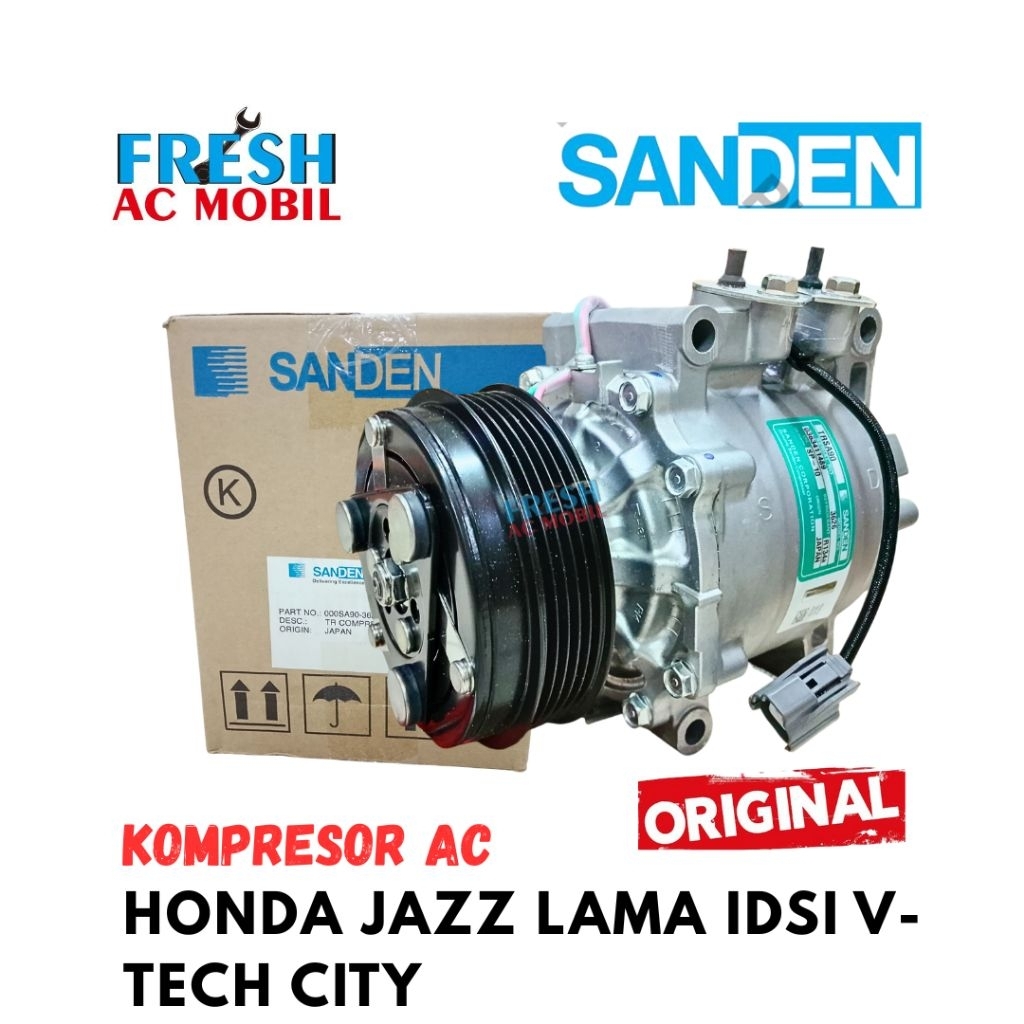 Kompresor AC Honda Jazz Lama IDSI V-TECH Original Sanden Compressor AC Honda Jazz Lama IDSI V-TECH O
