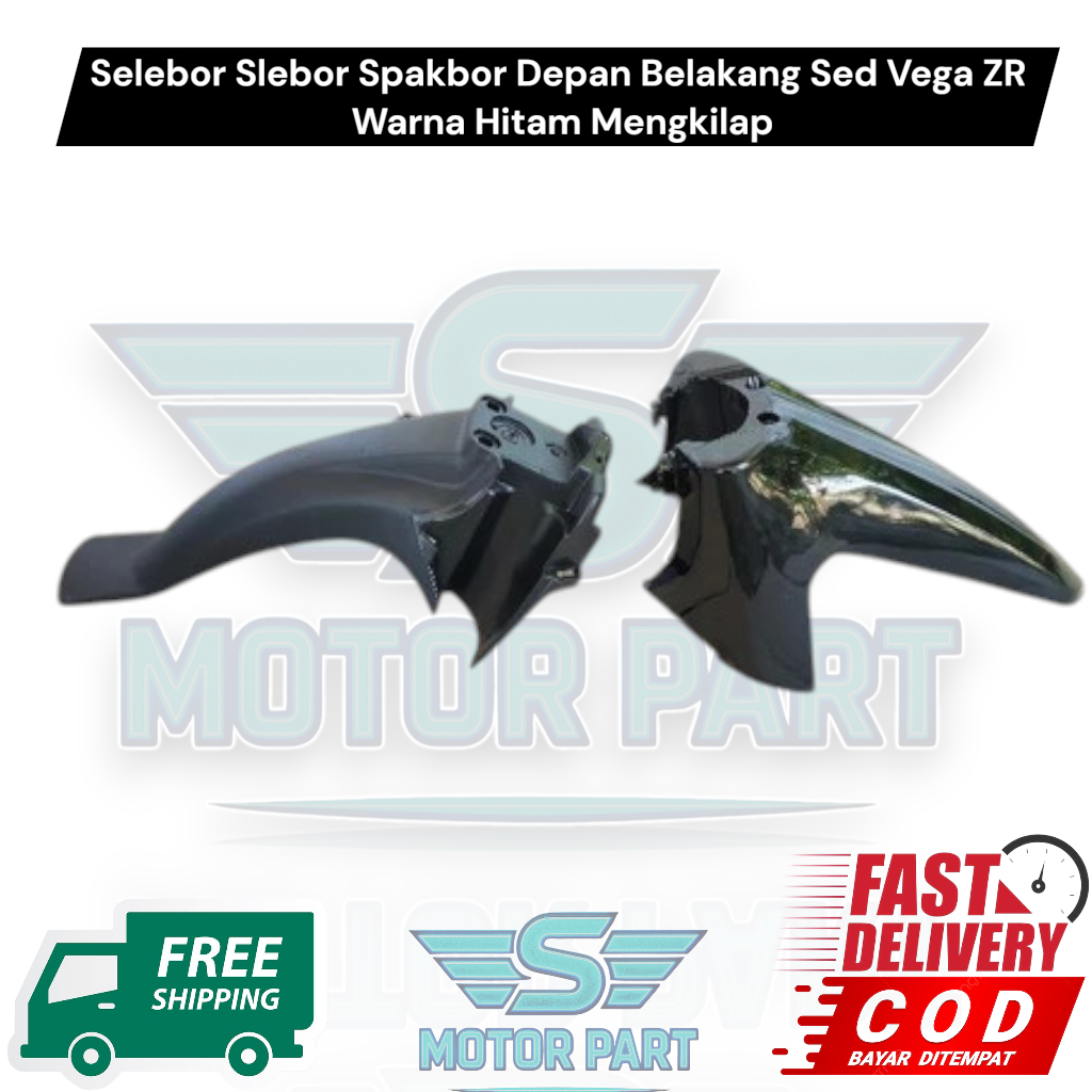 Selebor Slebor Spakbor Depan Belakang Sed Vega ZR Warna Hitam Mengkilap