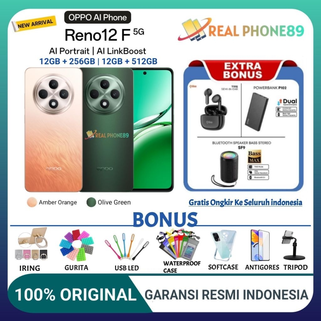 OPPO RENO 12F 5G RAM 12GB+256GB | RENO 12 F 5G 12GB+512GB GARANSI RESMI OPPO INDONESIA