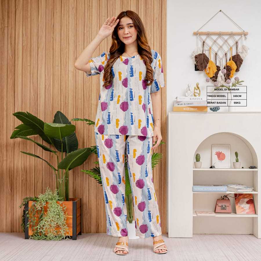 [PJM YUMIKO] BAJU TIDUR PIYAMA ADEM BAHAN RAYON PREMIUM BUSUI FRIENDLY