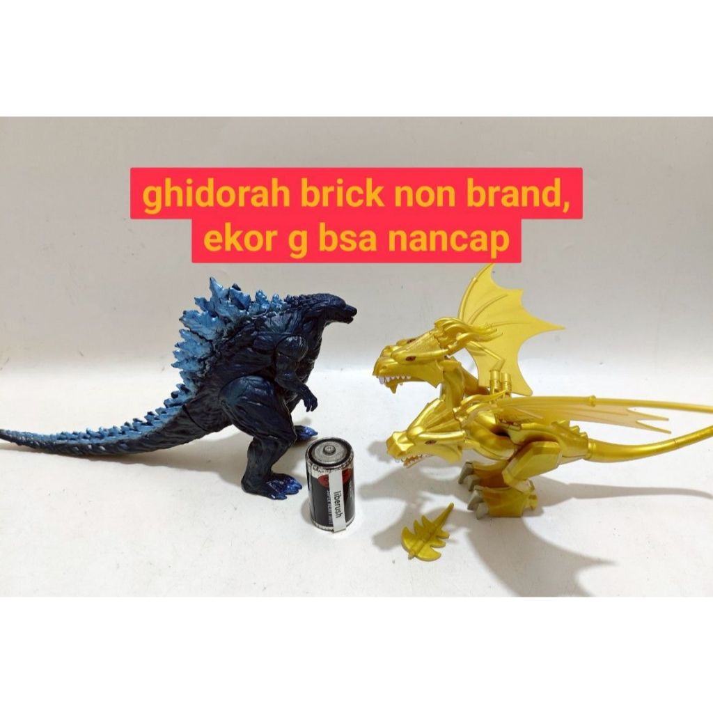 Set bandai toho godzilla king of the monsters earth , king ghidorah brick kaiju action figure