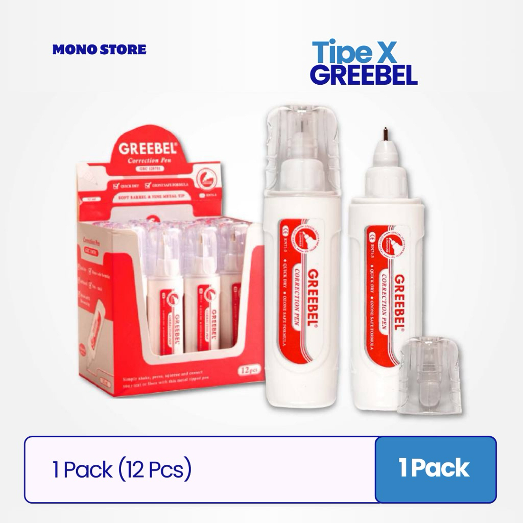 [1 Pack (12 Pcs)] Tipe-x Cair Greebel 12 Pcs / Tip x Cair Greebel 1 Pack