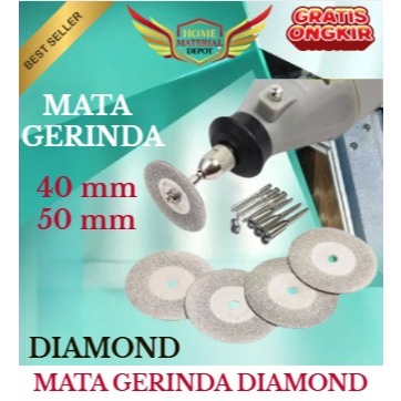 Mata Diamond Gerinda Potong Mini Grinder Tuner Besi Batu Logam Kaca / Mata Potong Tuner