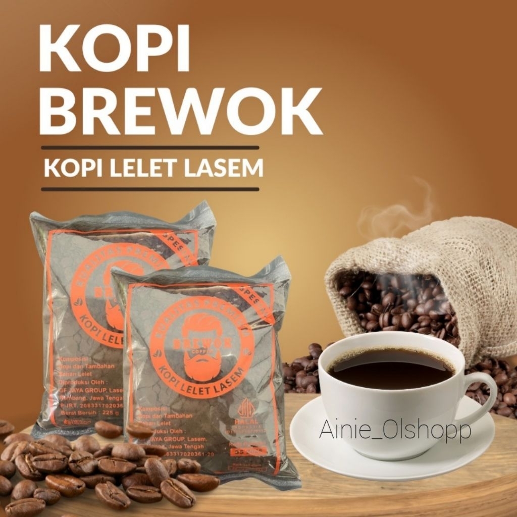 

kopi lelet Khas Lasem Cap BREWOK Kemasan 225 gram