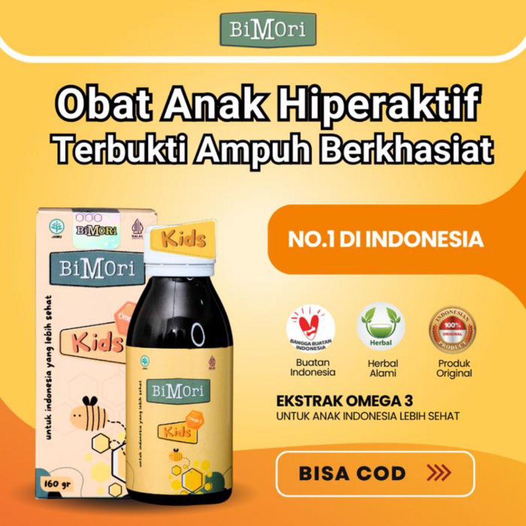 Bimori Kids - Vitamin Anak Hiperaktif Tantrum Autis Adhd - Madu Vitamin Kecerdasan Otak Anak 100% As