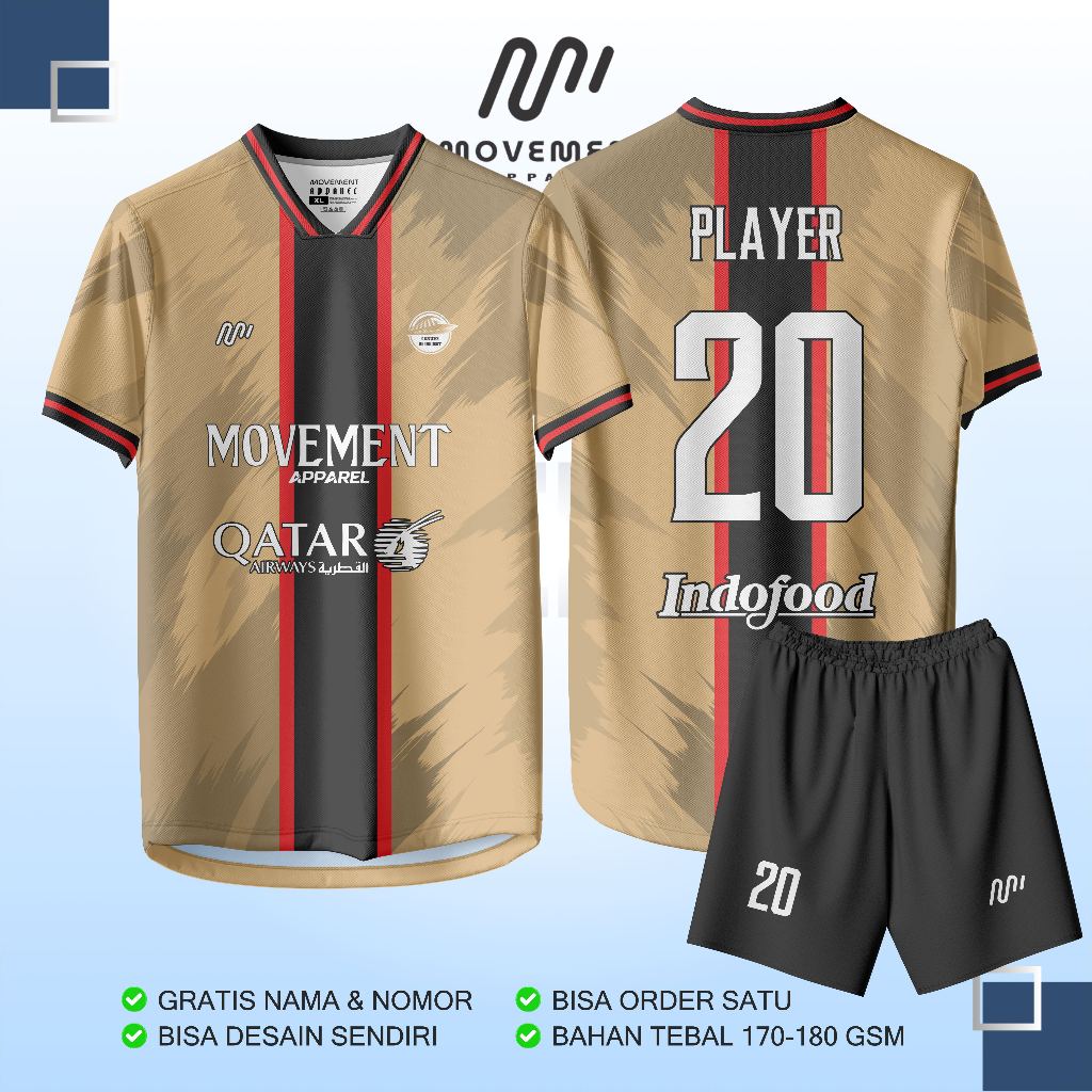 JERSEY FUTSAL SEPAKBOLA FULL PRINTING CUSTOM DESAIN GRATIS NAMA NOMOR LOGO SPONSOR PRIA WANITA TERBA