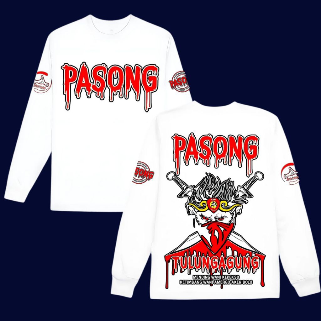 Kaos Pasong kota Tulungagung lengan panjang - warna putih