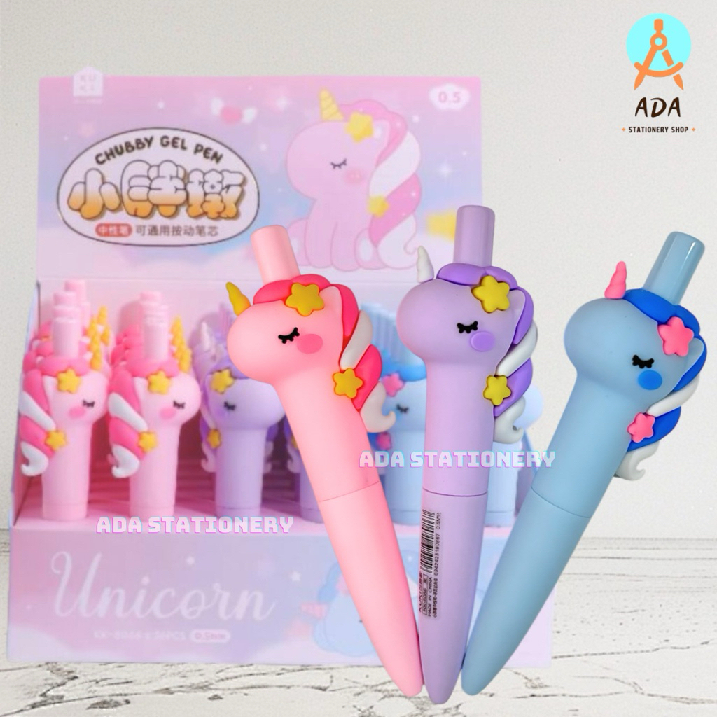 

PEN CHUBBY KUKI UNICORN / KK-8086/ GEL PEN BOGEL/ PEN PENDEK