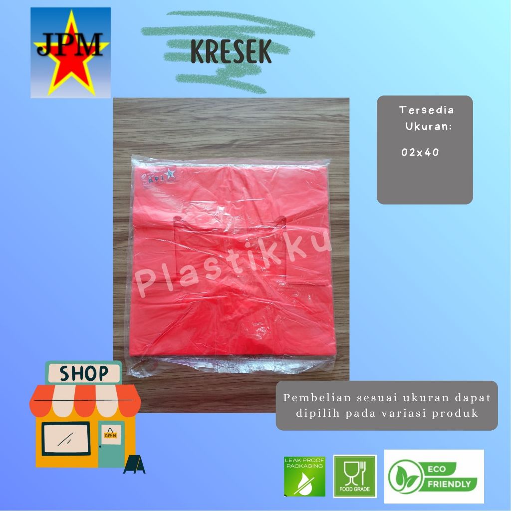 Kantong Kresek Merah Merk Bintang Api  / Kantong Kresek Merah / Kantong Merah / Kantong Kresek Merah