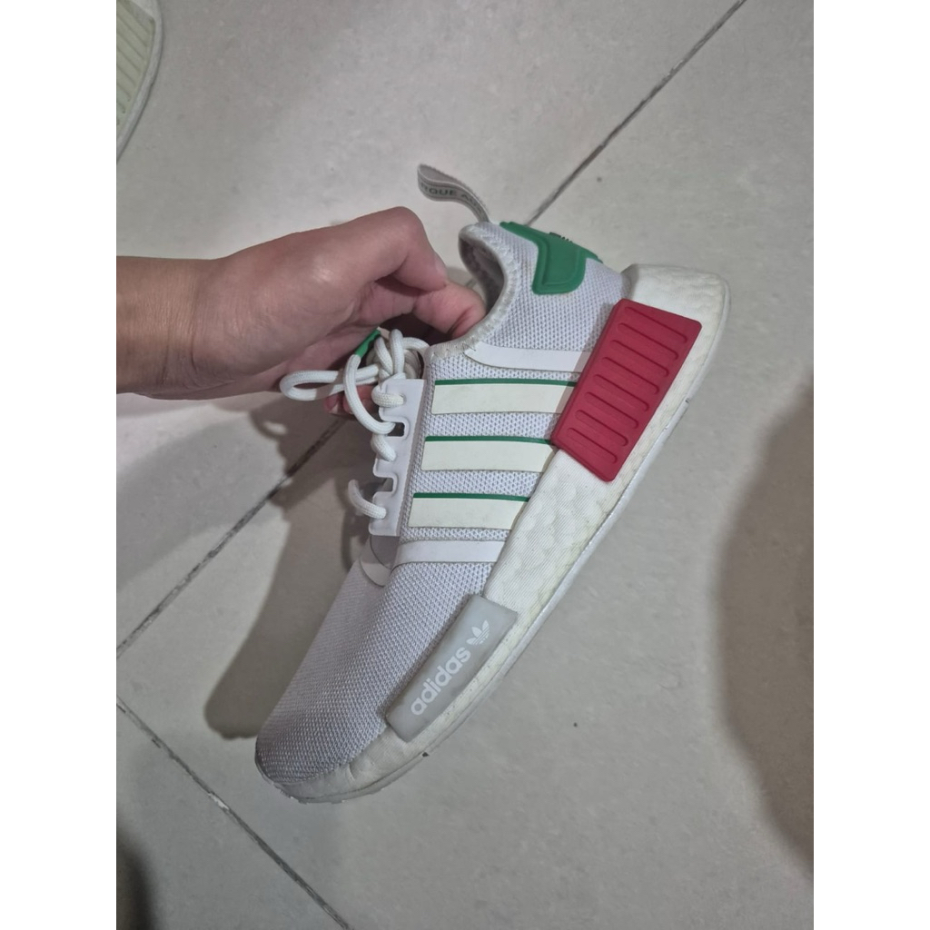 Adidas NMD_R1 White Green Red Original Size 36⅔ (US 4.5) - Sneakers Wanita adidas preloved