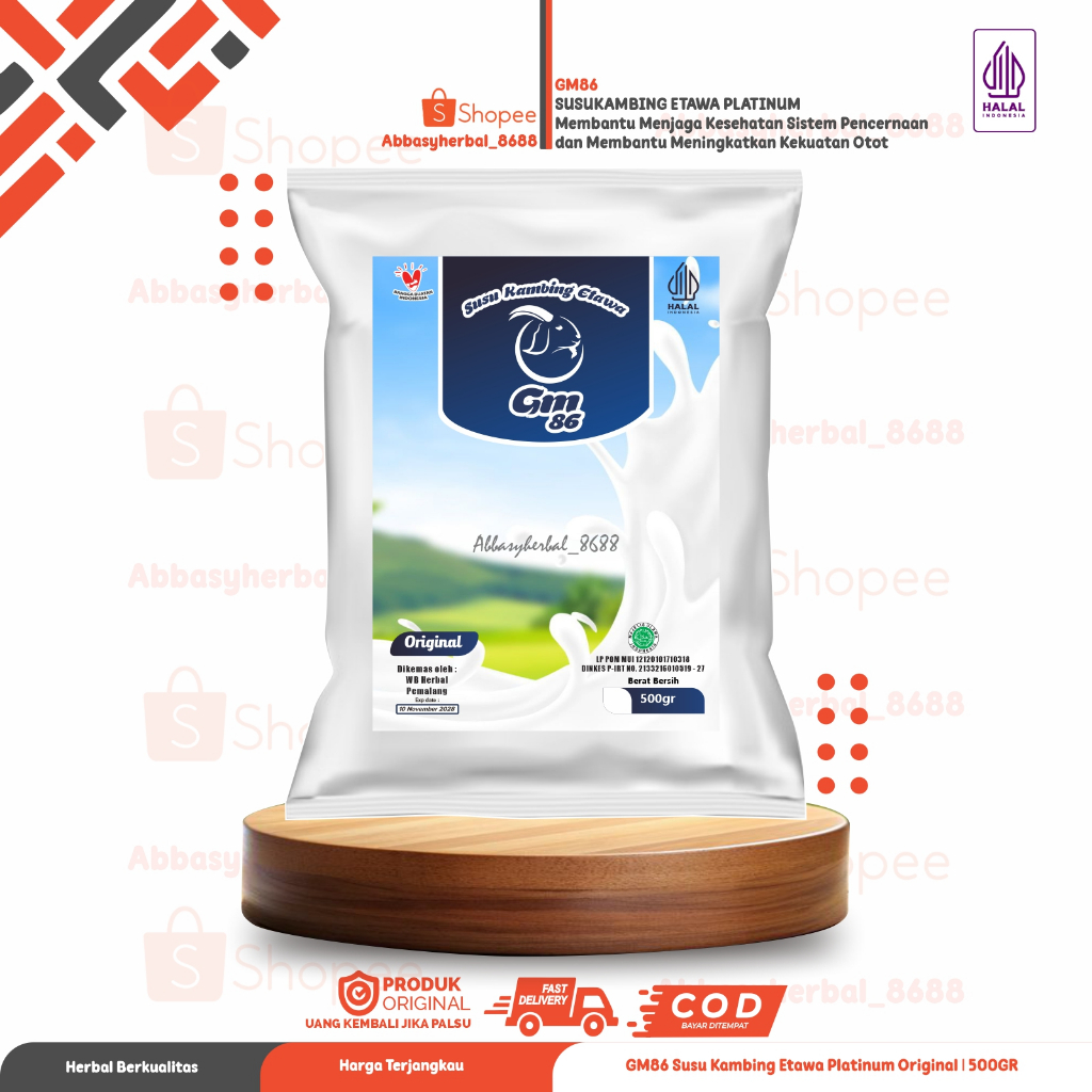 

Susu Kambing Etawa GM 86 Bubuk 500GR Original Mengobati Asma Infeksi Paru-Paru TBC Masalah Pernapasan
