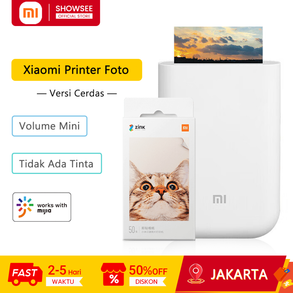 Xiaomi Printer Foto Portable Pencetakan Bebas Tinta Photo Printer Printer Foto Mini