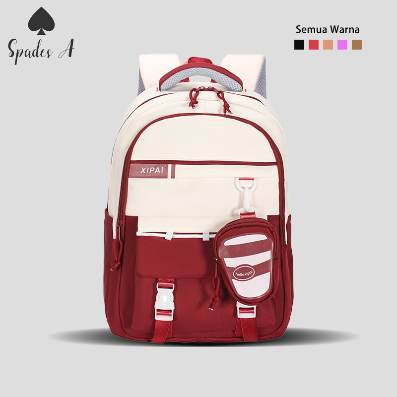SpadesA Tas Ransel Wanita Sekolah Korean Tas berkapasitas besar Ransel Laptop Tahan Air Tas Sekolah