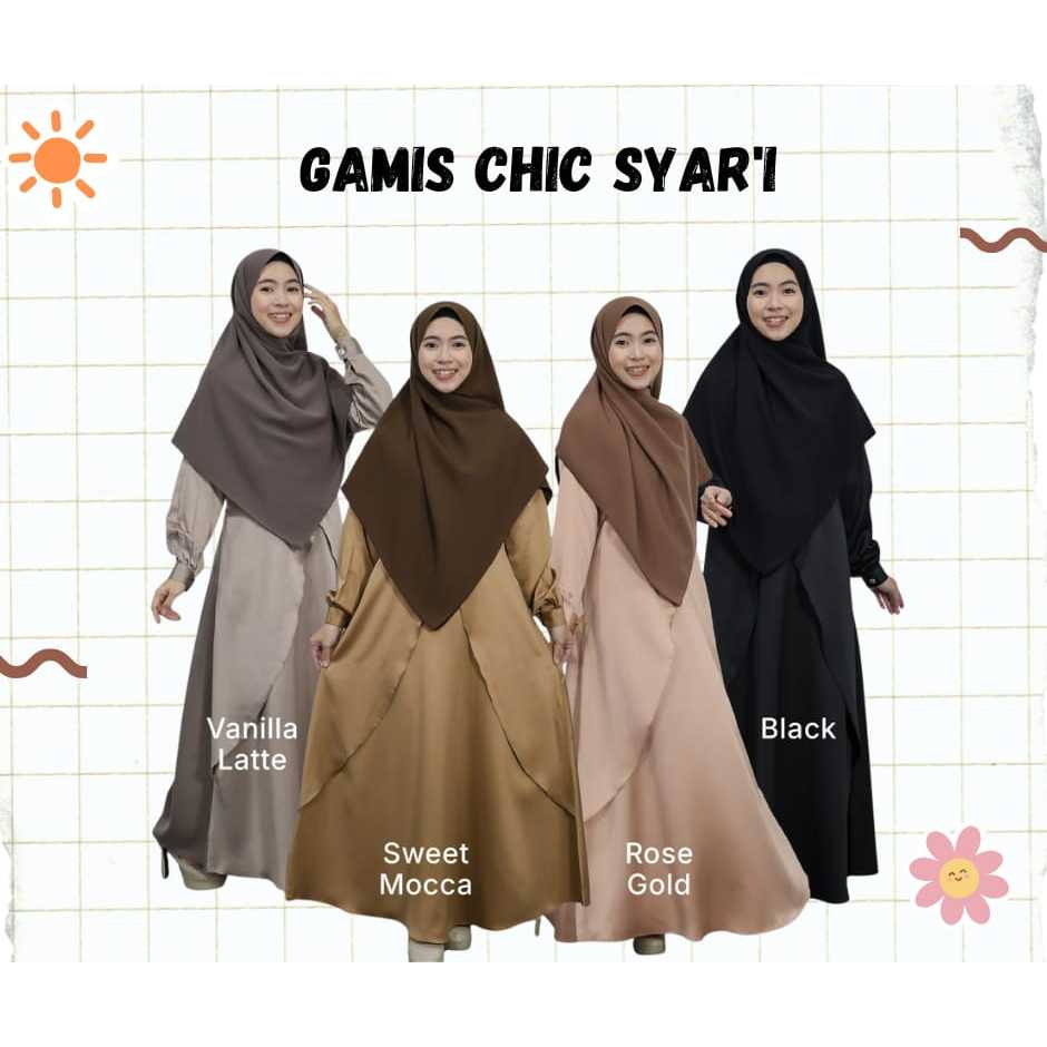 Gamis Pesta Modis Syar'i / Gamis Chic Syar'i / Gamis Lebaran / Gamis Satin, Lembut, Flowy, Elegan / 