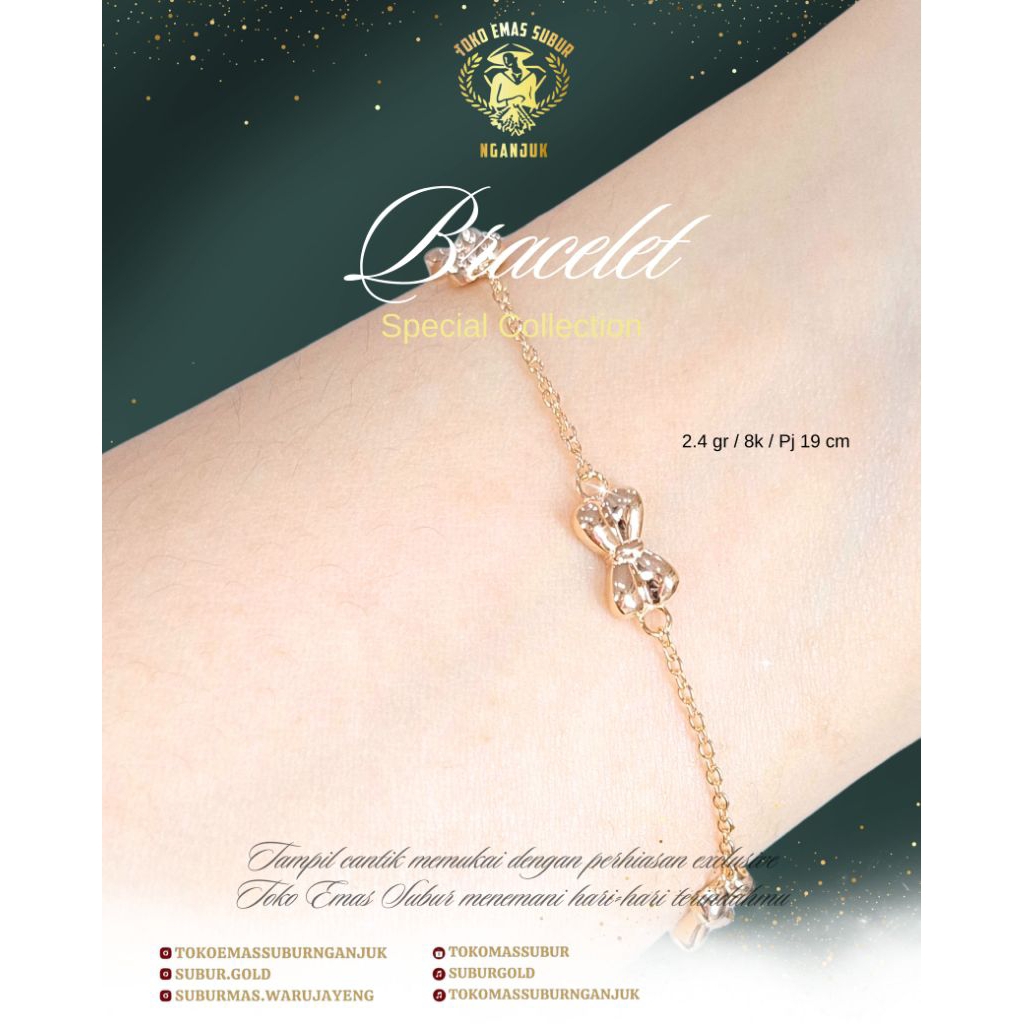 Gelang serut pita 8k