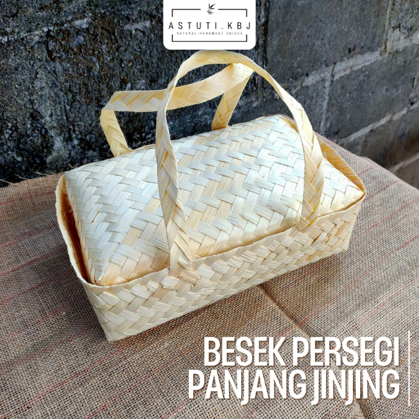 BESEK PERSEGI PANJANG JINJING NATURAL | pipiti | besek bambu | besek makan | hantaran | hampers