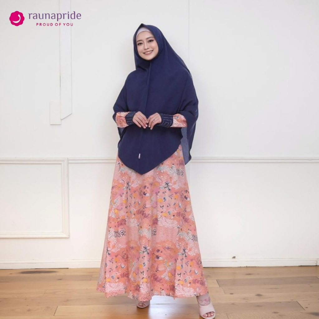 Serba Rauna Gamis Muslimah Katun RK 128 WOLLY CREEPE GAMIS SET HIJAB RAUNA