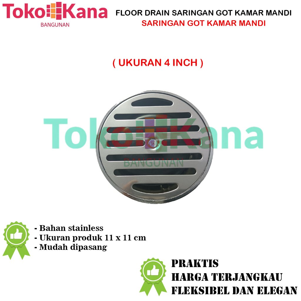 Saringan Got Model Toto Air Kamar Mandi / Floor Drain Lubang Stainless