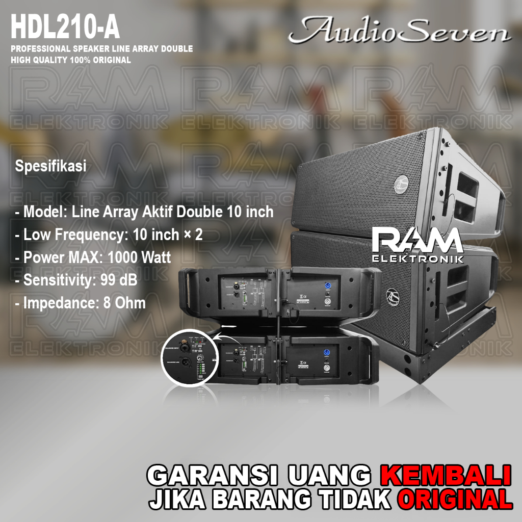 Speaker Aktif Line Array 2 x 10 Inch AUDIO SEVEN HDL210A | HDL 210A | HDL 210 A Original
