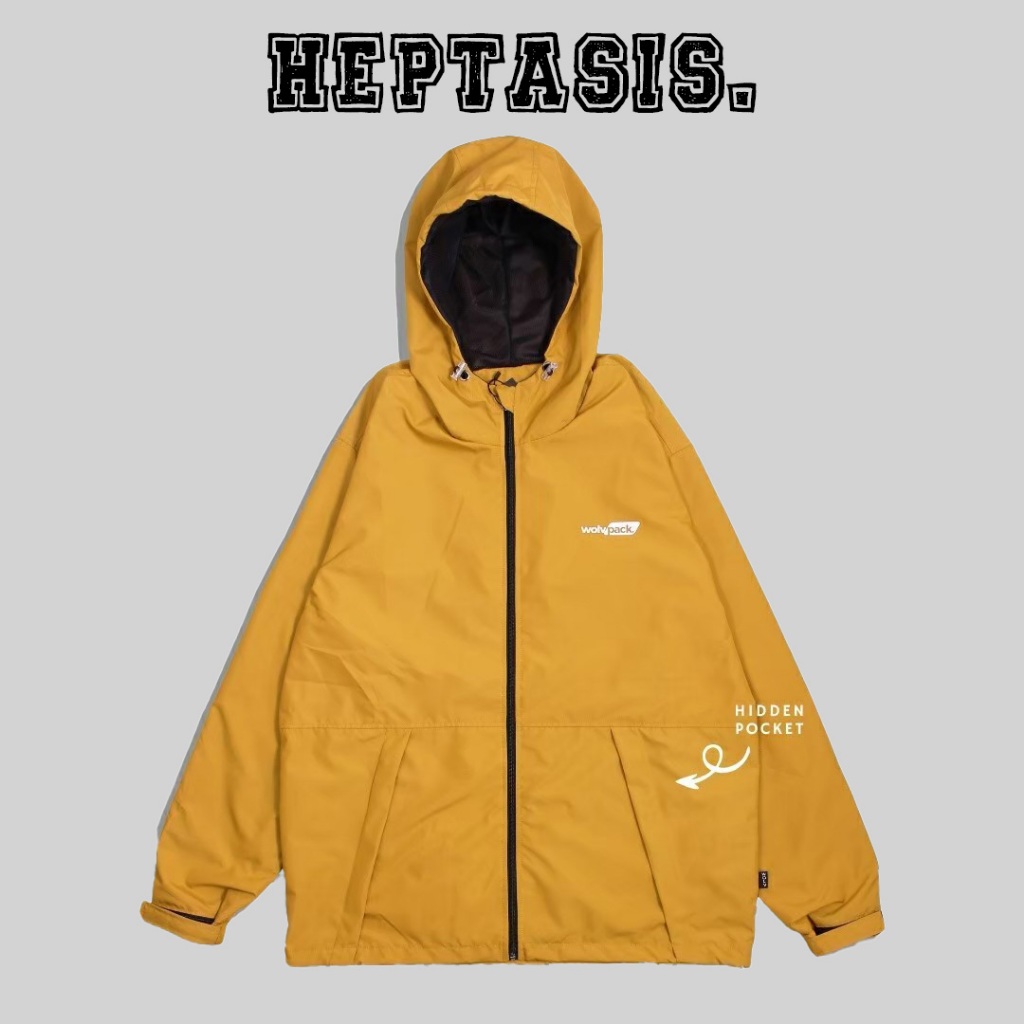 WOLV ORIGINAL JACKET OUTDOOR PARASUT GUNUNG YELLOW PRIA WANITA