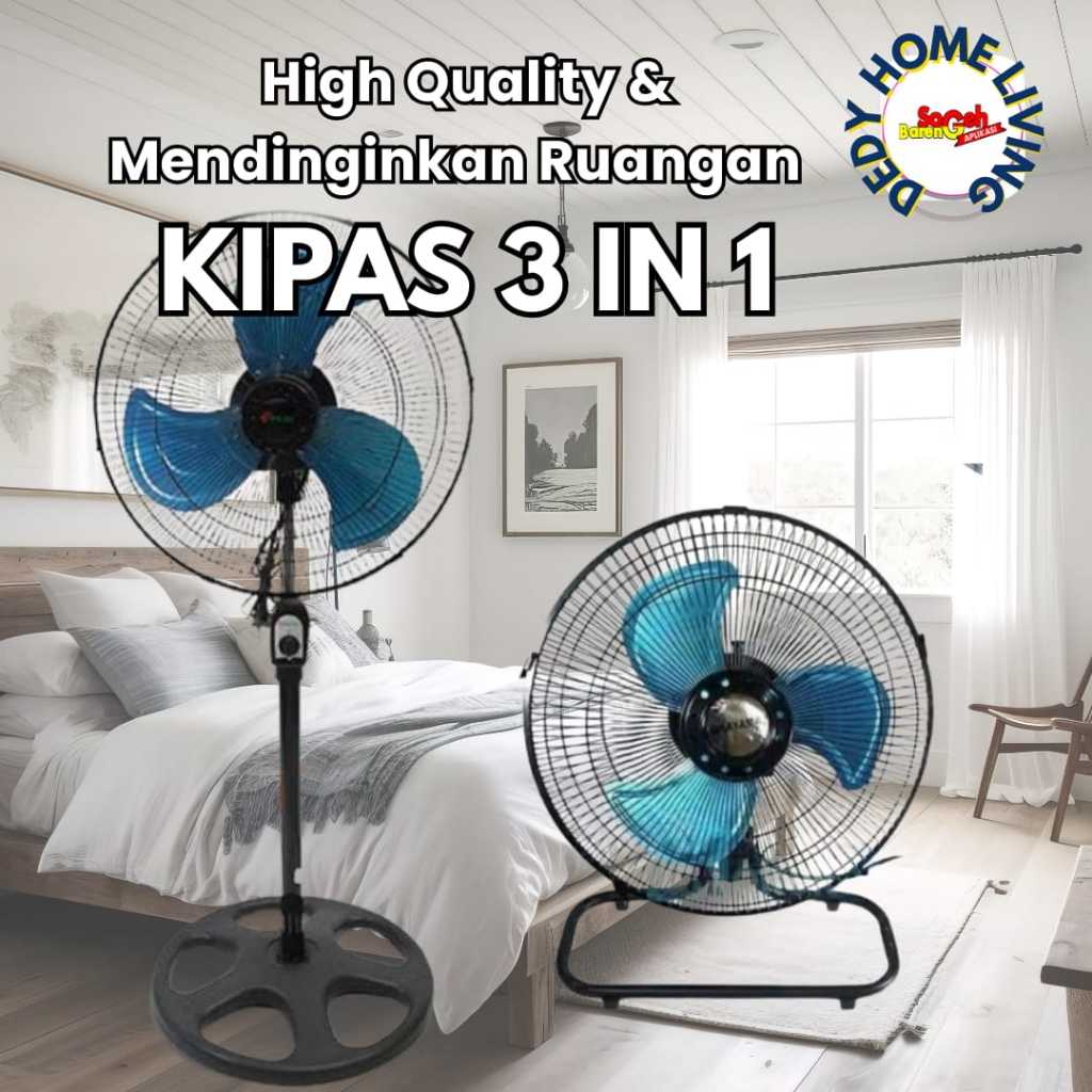 KIPAS ANGIN BESI TORNADO 3 IN1 BERDIRI DUDUK DINDING 18 INCH MERK YAMAKAWA