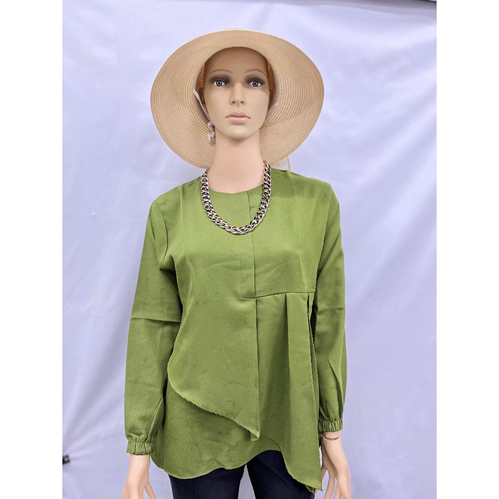 Baju blouse army lengan karet - 0889