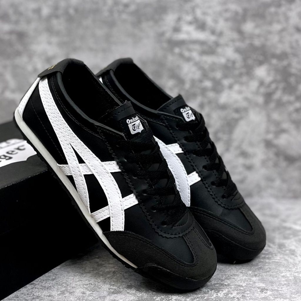 Onitsuka - Sepatu Onitsuka Tiger Mexico 66 Black White Unisex - Spatu Onisuka Hitam Putih Pria Wanit