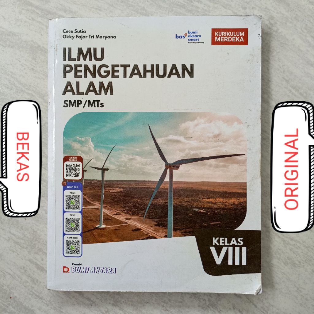( BUKU  BEKAS ) ( ORIGINAL ) IPA Ilmu Pengetahuan Alam Kelas 8 VIII 2 II SMP MTS Penerbit Bumi Aksar